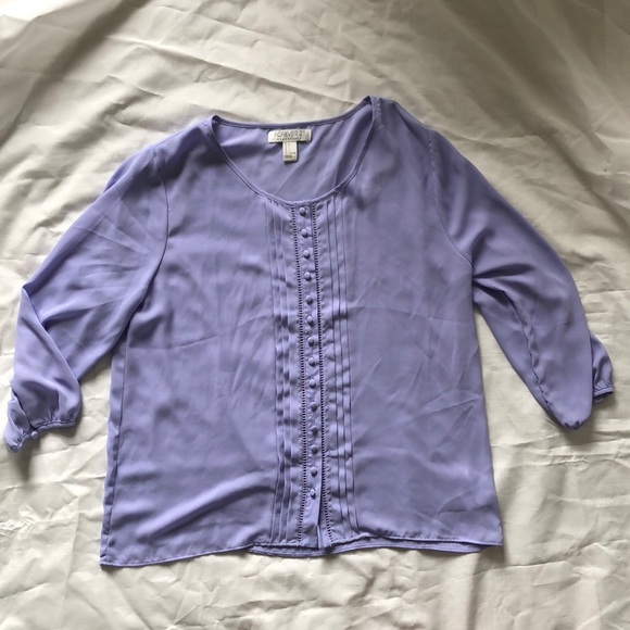 Lilac button down blouse - Picture 1 of 6
